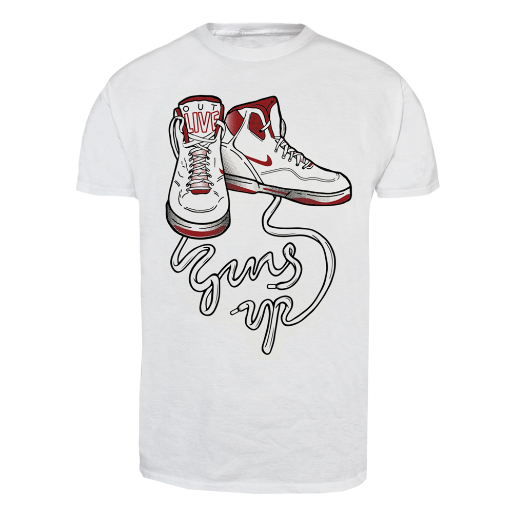 Guns Up! "Shoes" T-Shirt (white) - Premium  von Rage Wear für nur €9.90! Shop now at Spirit of the Streets Mailorder