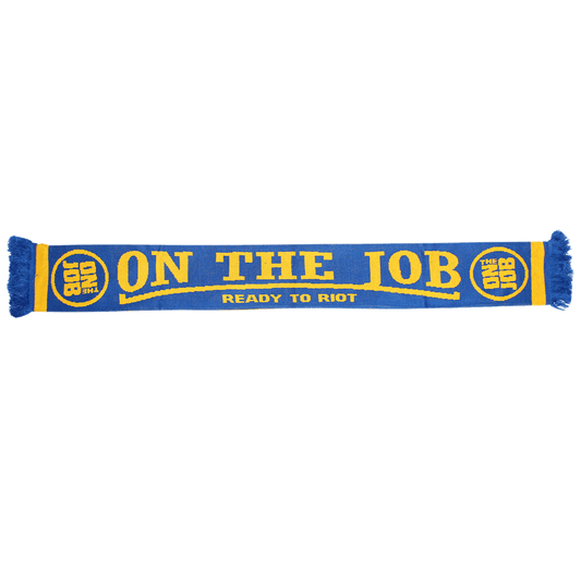 On the Job "Ready to Riot" Fußballschal / scarf (blue/yellow) - Premium  von Contra für nur €15.90! Shop now at Spirit of the Streets Mailorder