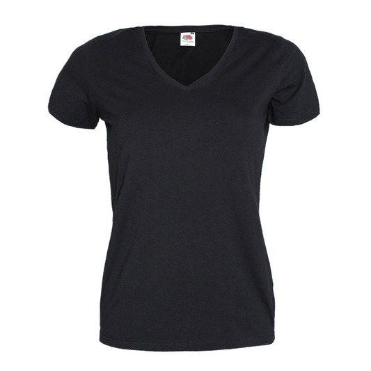 Fruit of the Loom Girly V-Neck Shirt (black)