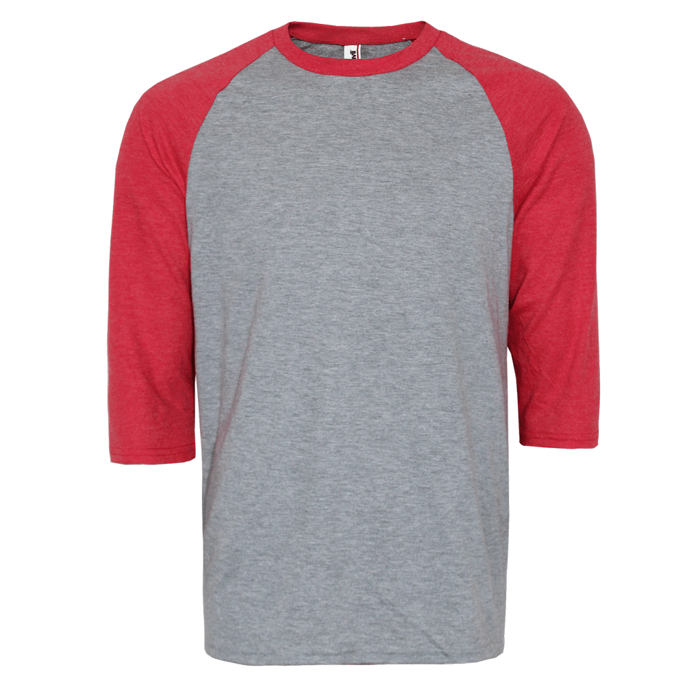 Anvil 3/4 sleeve raglan shirt (grey/red)