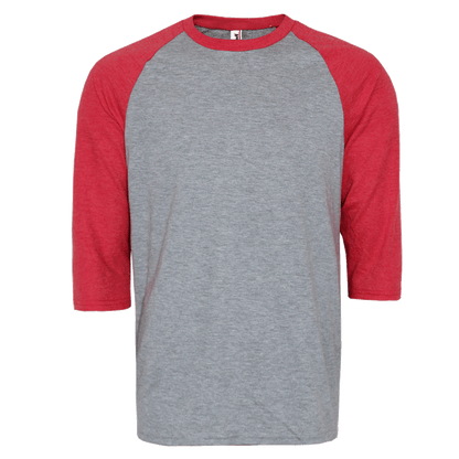 Anvil 3/4 sleeve raglan shirt (grey/red)