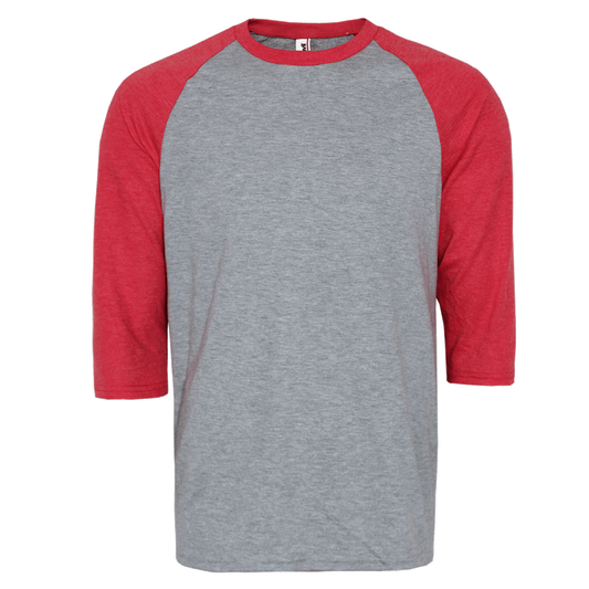 Anvil 3/4 Arm Raglan Shirt (grau/rot)