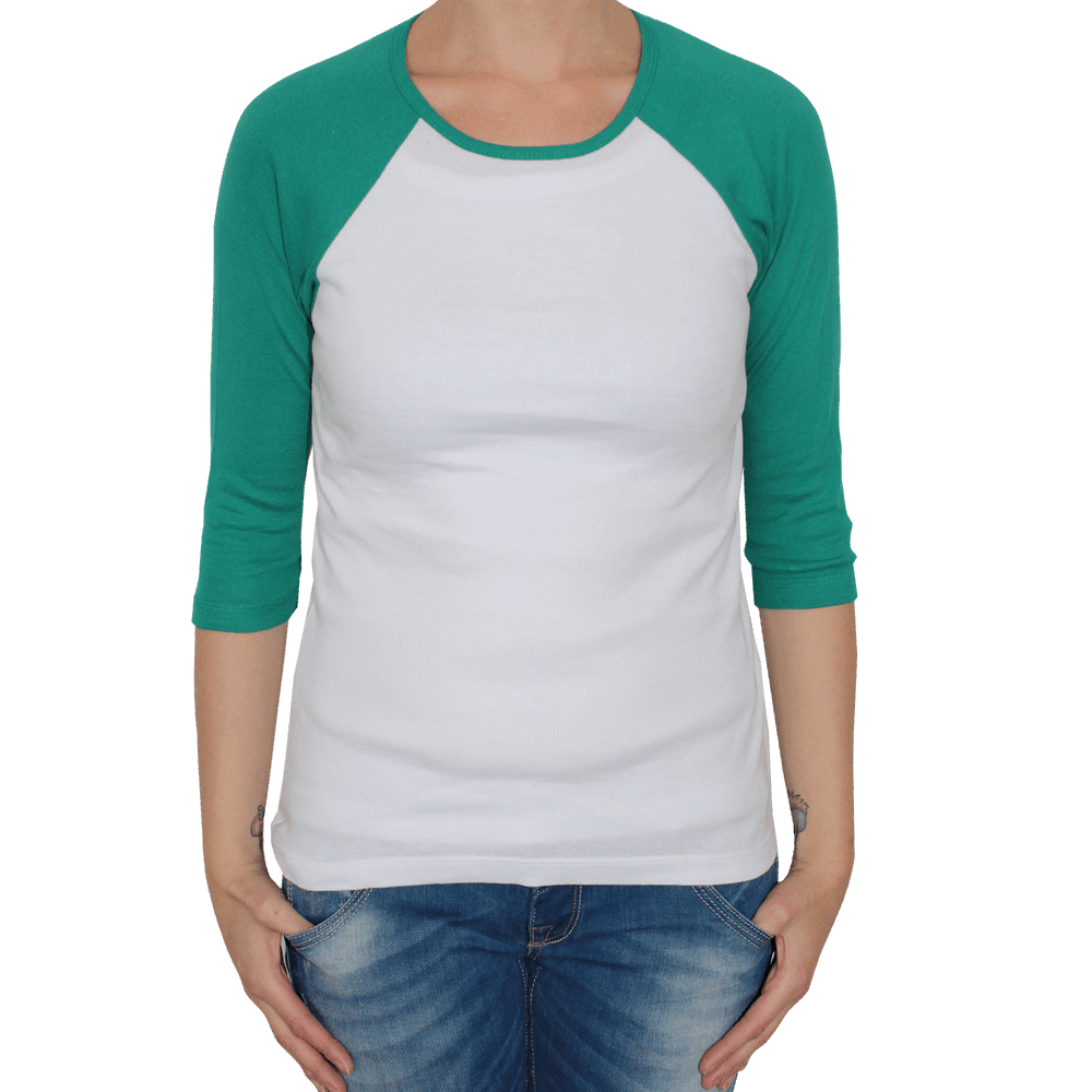 Bella 3/4 Arm Raglan Girly (weiss/grün)