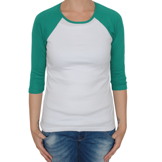 Bella 3/4 Arm Raglan Girly (weiss/grün)