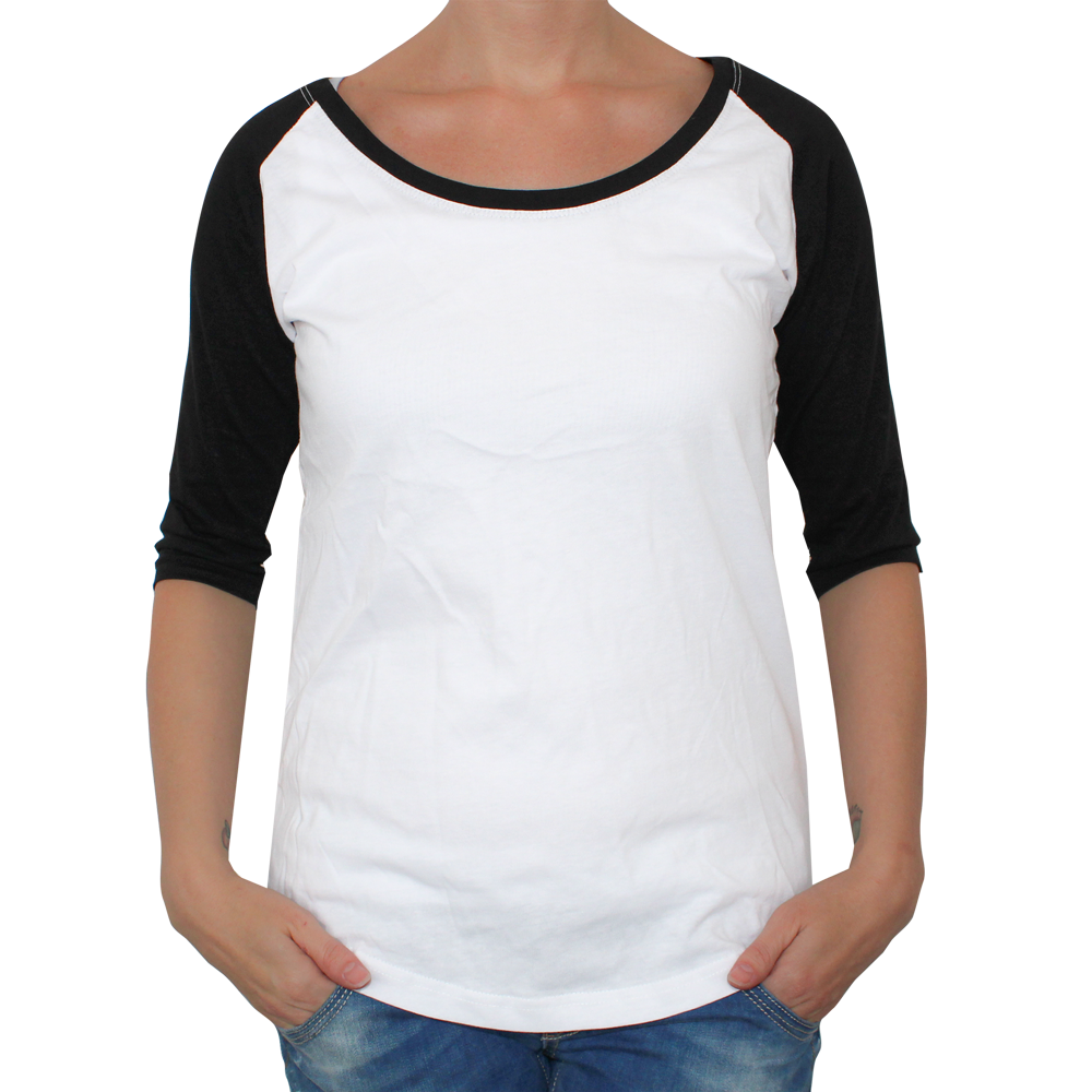 Raglan Girly 3/4 Arm (weiss/schwarz)