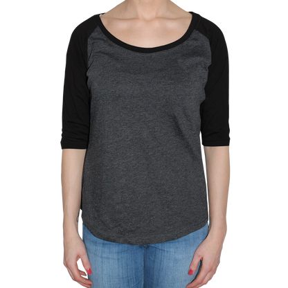 Raglan Girly 3/4 Arm (charcoal/black)