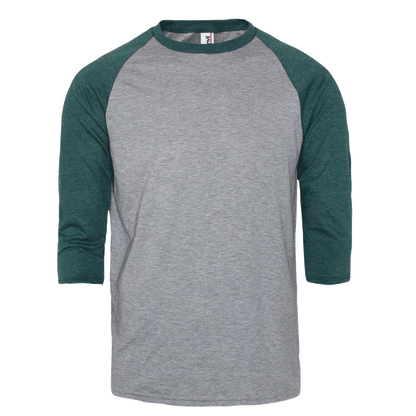 Anvil 3/4 sleeve raglan shirt (grey/green)