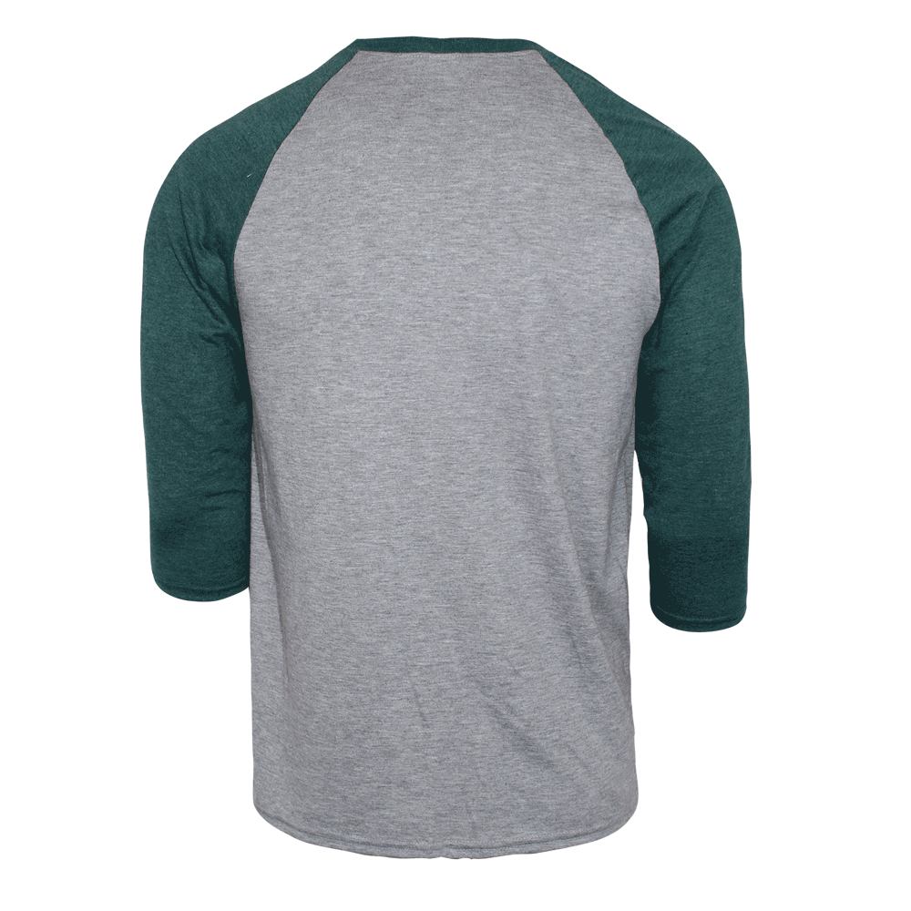 Anvil 3/4 Arm Raglan Shirt (grau/grün)