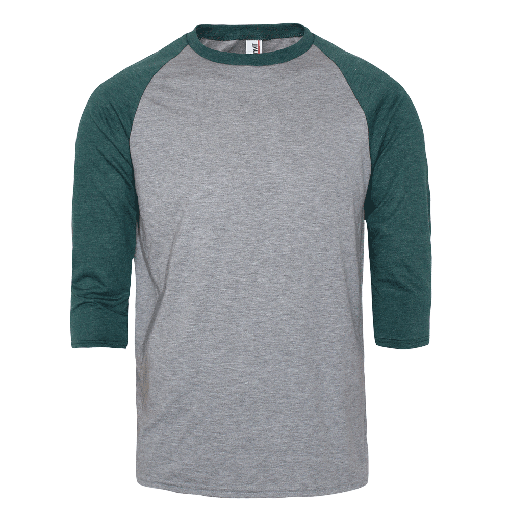 Anvil 3/4 Arm Raglan Shirt (grau/grün)