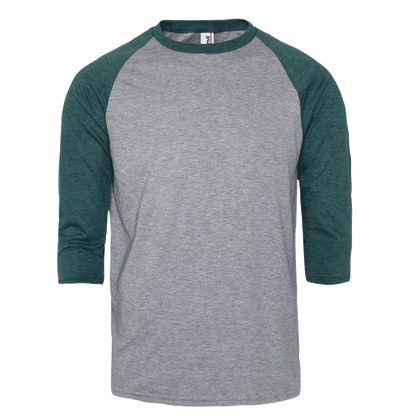 Anvil 3/4 Arm Raglan Shirt (grau/grün)