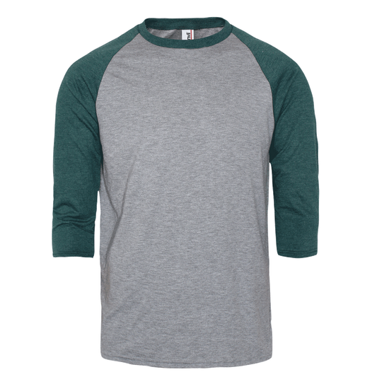 Anvil 3/4 Arm Raglan Shirt (grau/grün)