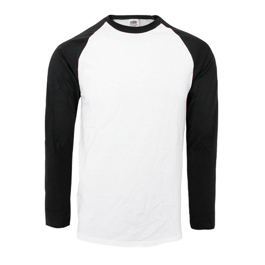 Fruit of the Loom Baseball Longsleeves (white/black)