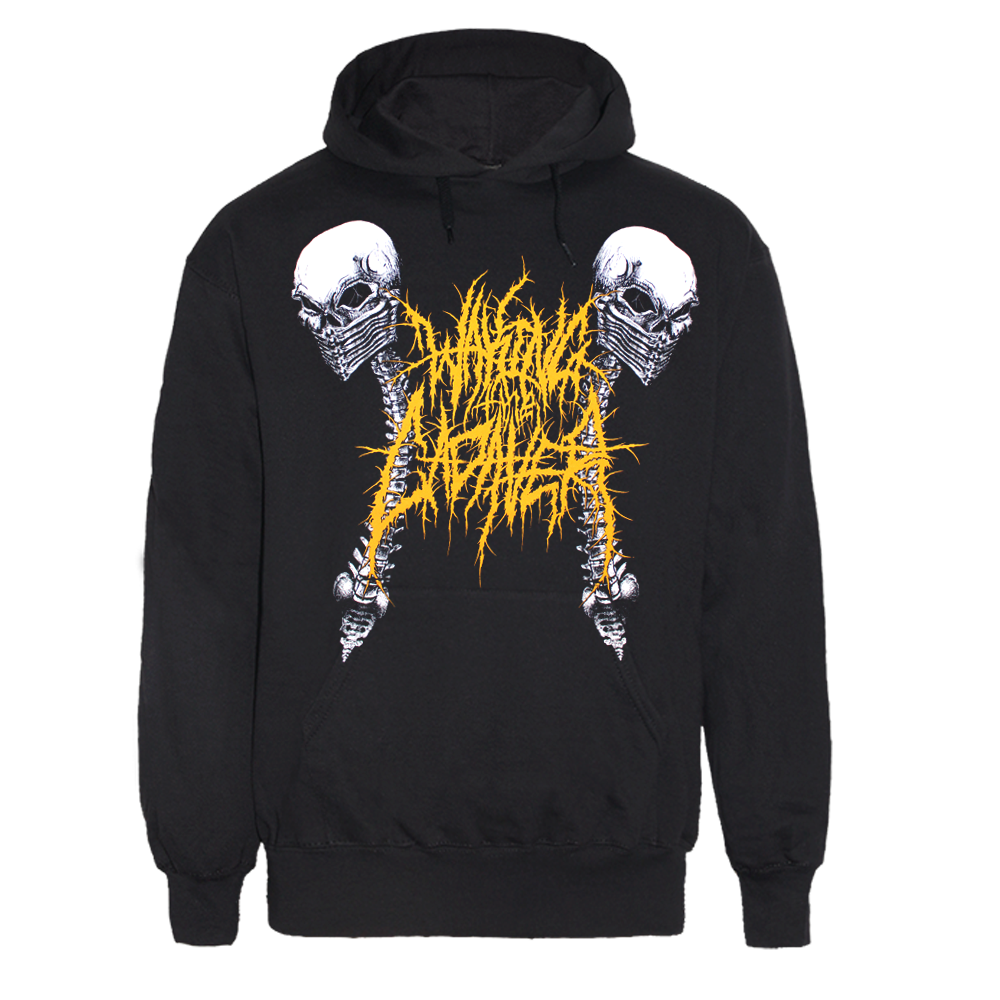 Waking the Cadaver "Backbone Skulls" Hoody (black) - Premium  von Rage Wear für nur €12.90! Shop now at Spirit of the Streets Mailorder