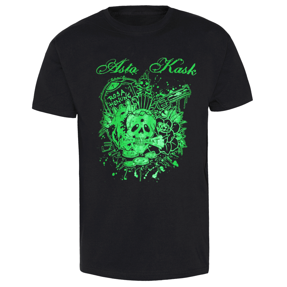 Asta Kask "Green Skull" T-Shirt (black)