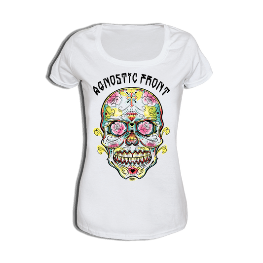 Agnostic Front "Sugar Skull" Girly Shirt (white)