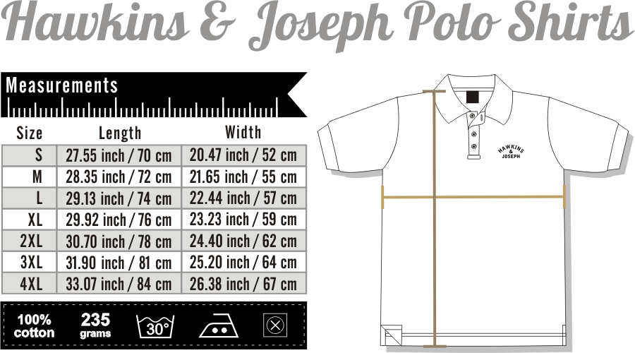 Hawkins & Joseph "Big Emblem" Polo classic (grey) - Premium  von Hawkins & Joseph für nur €49.90! Shop now at Spirit of the Streets Mailorder