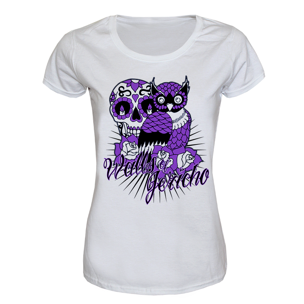 Walls of Jericho "Owl" Girly Shirt (white)