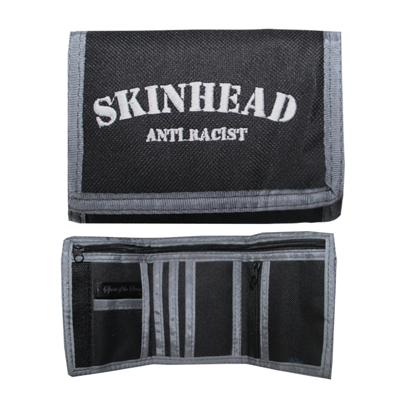 Geldbörse / Wallet "Skinhead Anti Racist" (schwarz/grau)