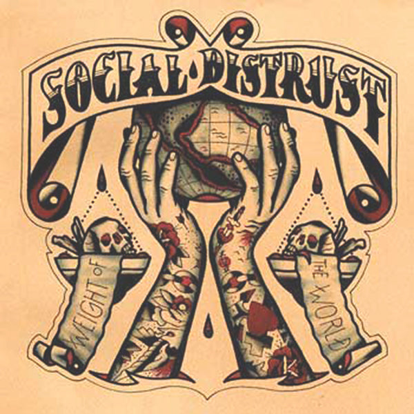 Social Distrust "Weight of the world" LP (lim. 200, red orange splatter) - Premium  von Wanda Records für nur €9.90! Shop now at Spirit of the Streets Mailorder