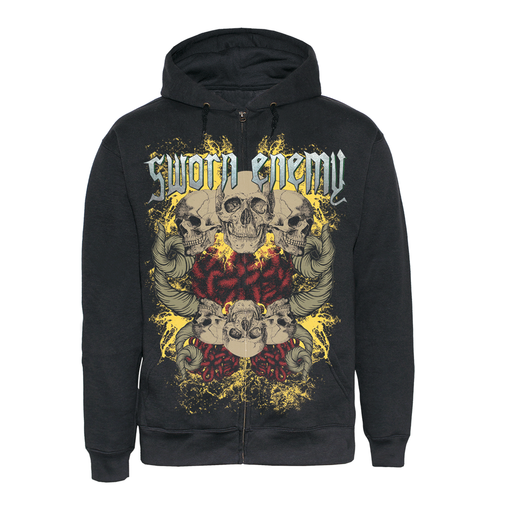 Sworn Enemy "Skulls" Zip Hoody (black) - Premium  von Rage Wear für nur €19.90! Shop now at Spirit of the Streets Mailorder